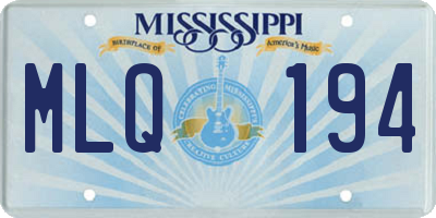MS license plate MLQ194