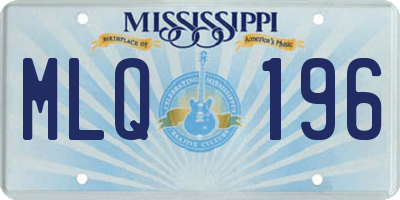 MS license plate MLQ196