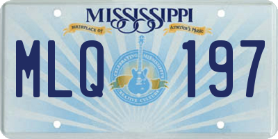 MS license plate MLQ197