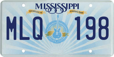 MS license plate MLQ198