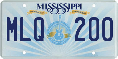 MS license plate MLQ200