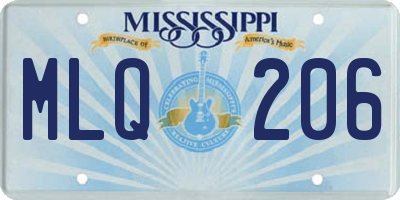 MS license plate MLQ206