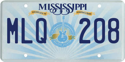 MS license plate MLQ208