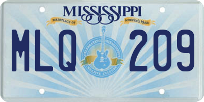 MS license plate MLQ209