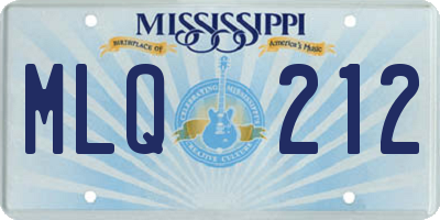 MS license plate MLQ212