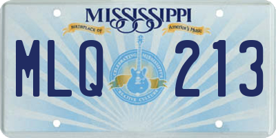 MS license plate MLQ213