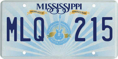 MS license plate MLQ215