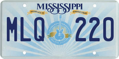 MS license plate MLQ220