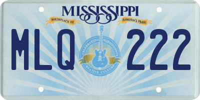 MS license plate MLQ222