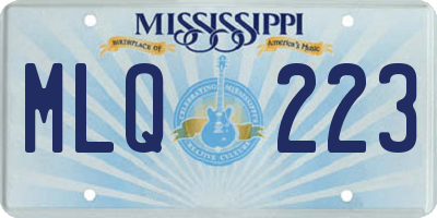 MS license plate MLQ223