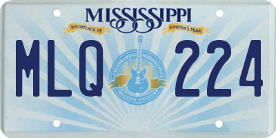 MS license plate MLQ224