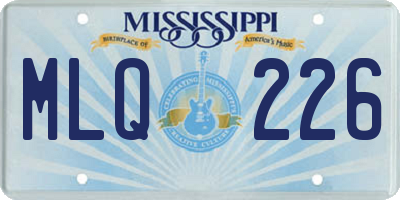 MS license plate MLQ226