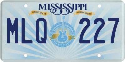 MS license plate MLQ227