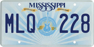 MS license plate MLQ228