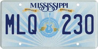 MS license plate MLQ230