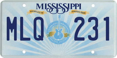 MS license plate MLQ231