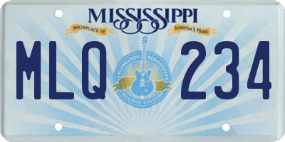 MS license plate MLQ234