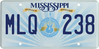 MS license plate MLQ238