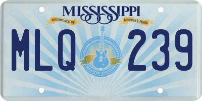 MS license plate MLQ239