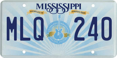 MS license plate MLQ240
