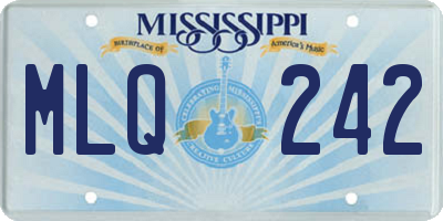 MS license plate MLQ242