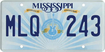 MS license plate MLQ243