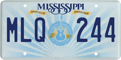 MS license plate MLQ244