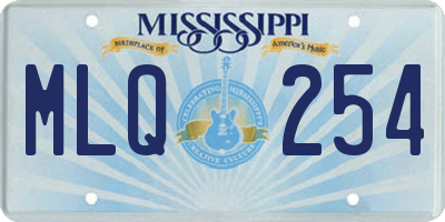 MS license plate MLQ254