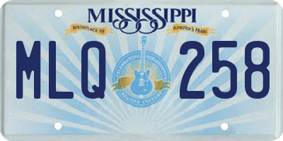 MS license plate MLQ258