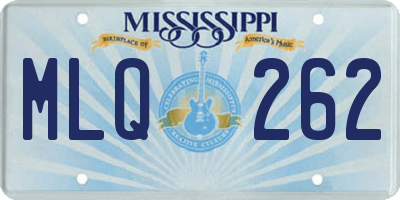 MS license plate MLQ262