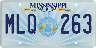 MS license plate MLQ263