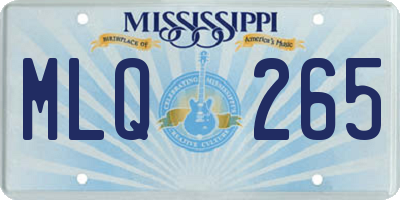 MS license plate MLQ265