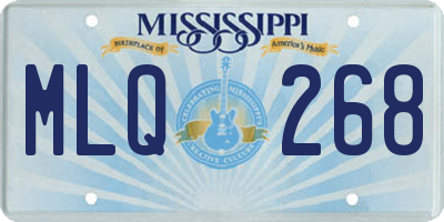 MS license plate MLQ268