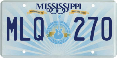 MS license plate MLQ270