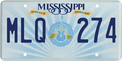 MS license plate MLQ274