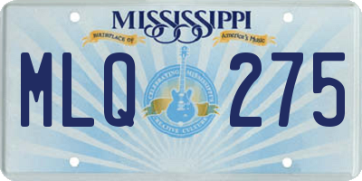MS license plate MLQ275