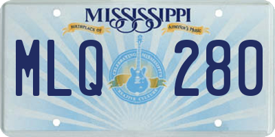 MS license plate MLQ280
