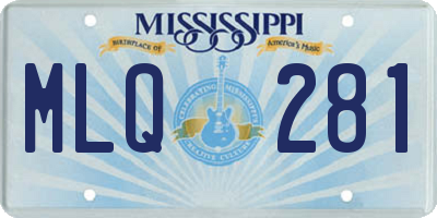 MS license plate MLQ281