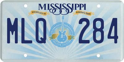 MS license plate MLQ284