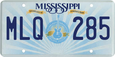 MS license plate MLQ285