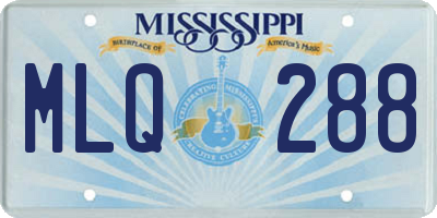 MS license plate MLQ288