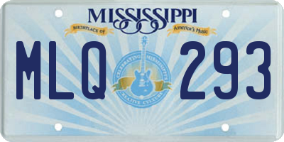 MS license plate MLQ293