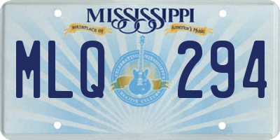 MS license plate MLQ294