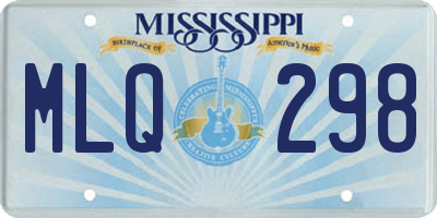 MS license plate MLQ298