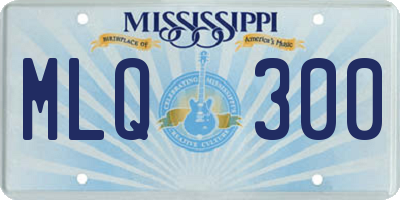 MS license plate MLQ300