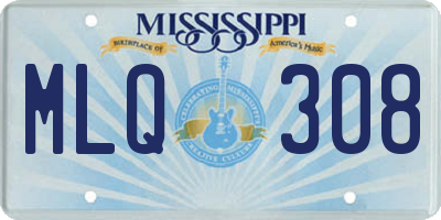 MS license plate MLQ308