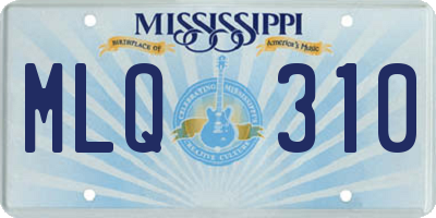 MS license plate MLQ310