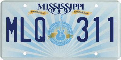 MS license plate MLQ311