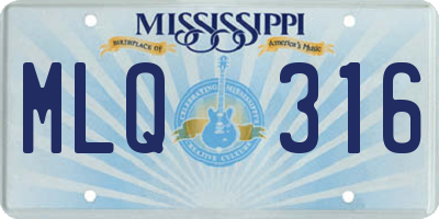 MS license plate MLQ316