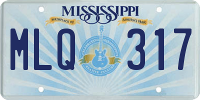 MS license plate MLQ317
